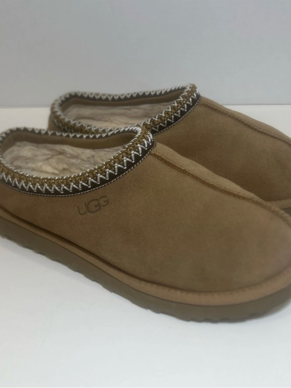 UGG Chestnut Suede Cozy Slip-On Mules Men’s size 9